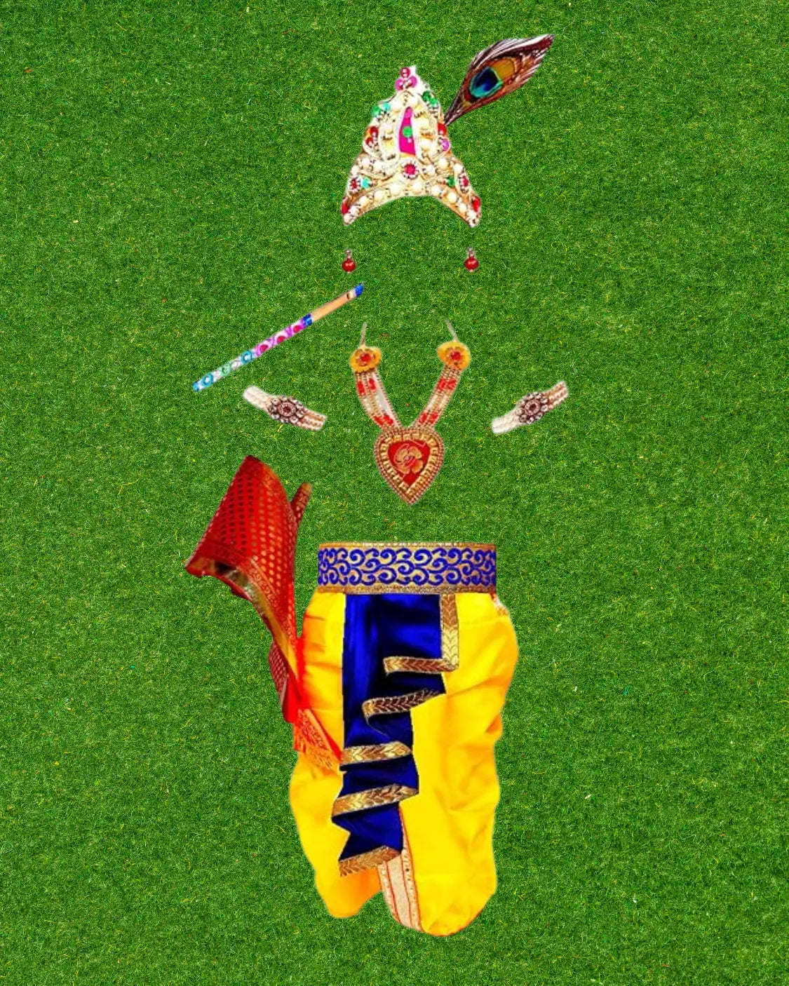M27 Plate Krishna Dress with Accessories QwikCart