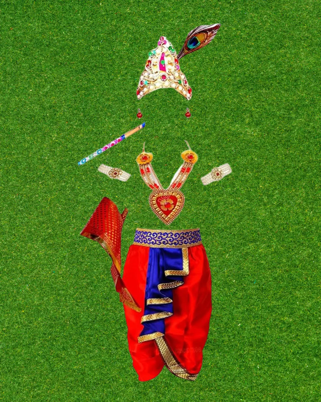 M27 Plate Krishna Dress with Accessories QwikCart
